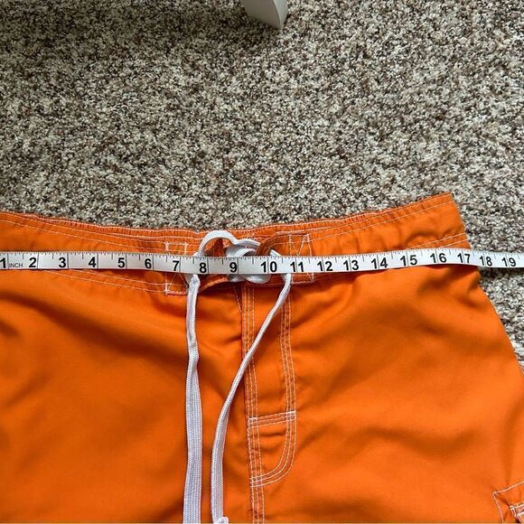 Ocean Pacific Men’s Orange Swim Trunks Size Large Lined Tie Waist - Picture 8 of 9